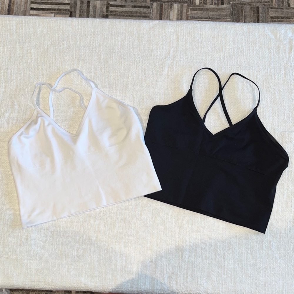 ITZON white &black sports bra/tanks - S/M